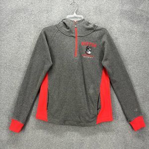 Champion Boston University Hoodie Adult Medium Gray Red‎ Pocket Embroidered
